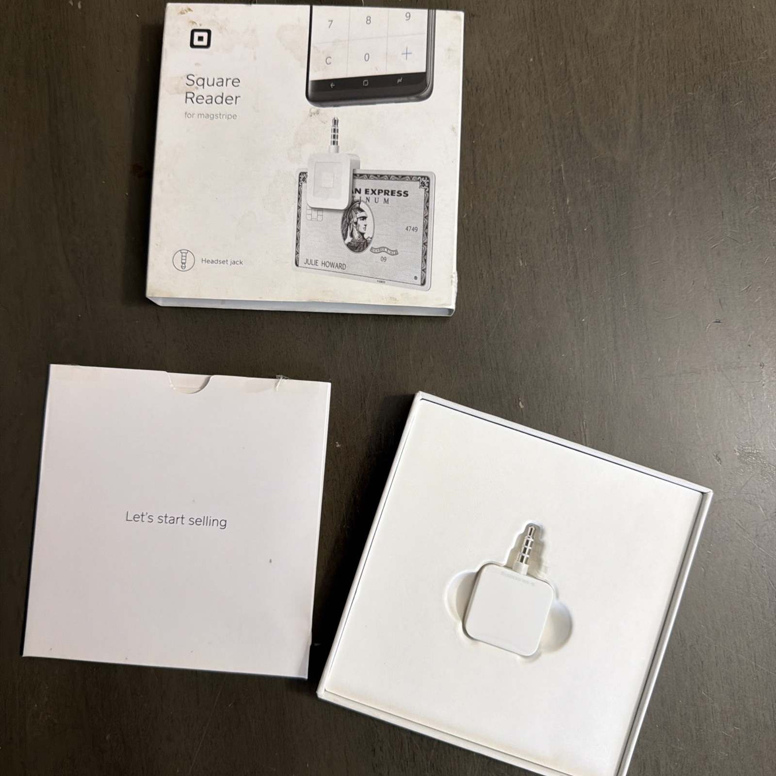 Square Credit Card Reader For iPhone/Android 3.5mm Headphone Jack Connector NEW