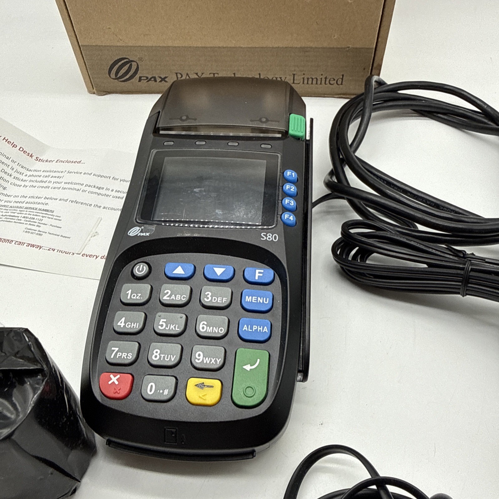 Used Pax S80 Credit Card Terminal with Power Cord Reset – Invalid IC Card- Works