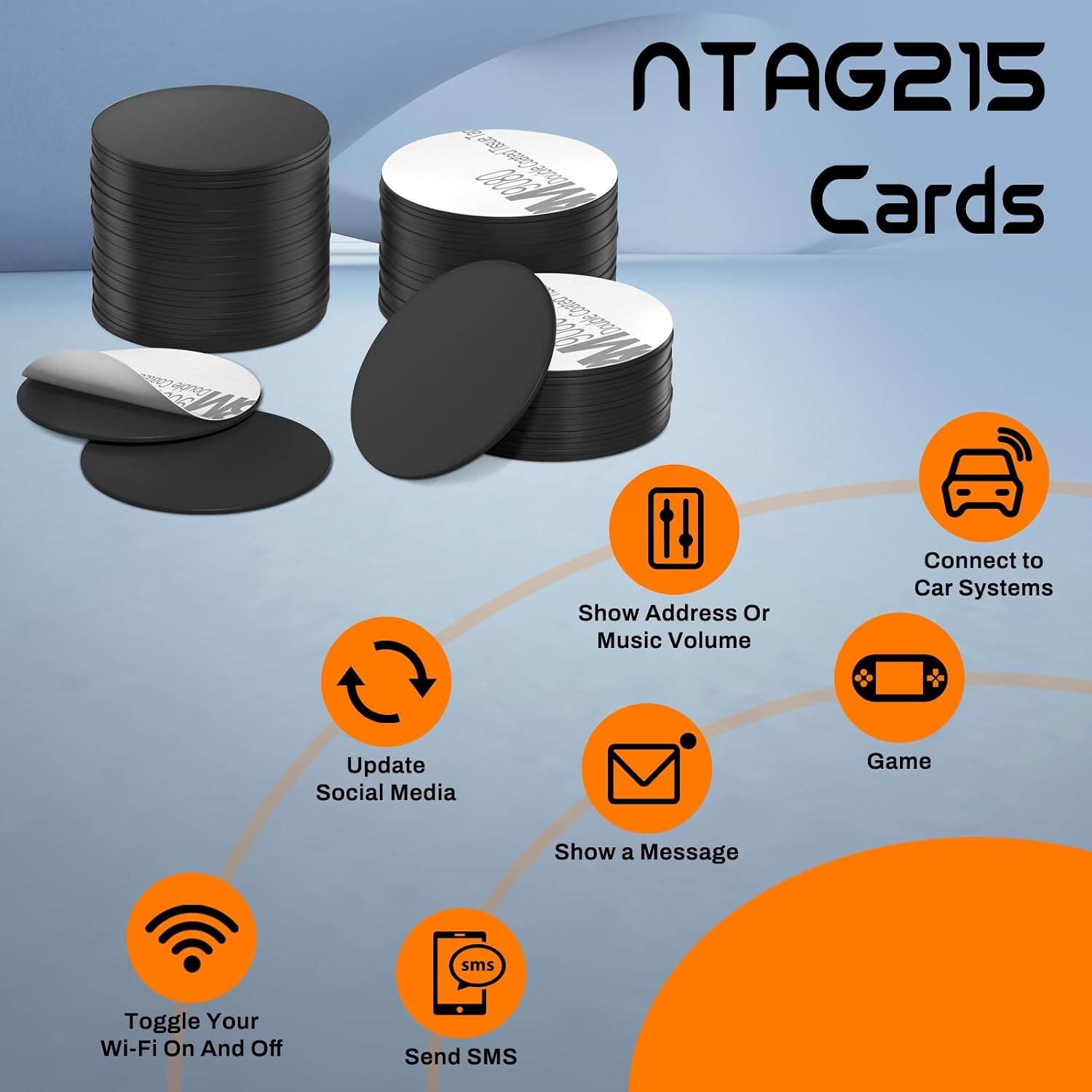 50 Pcs NFC Tags NTAG215 Coin Cards Programmable NFC Stickers NFC 215 Chip