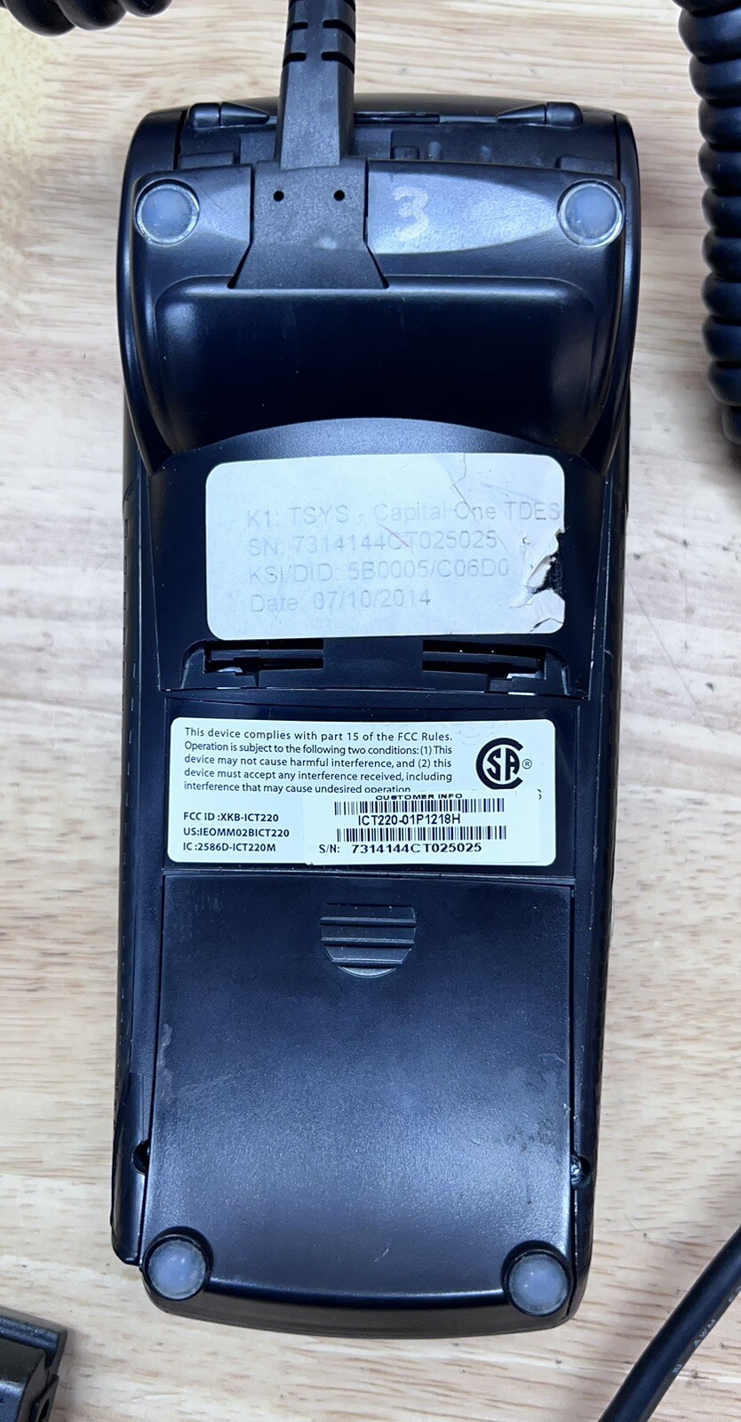 Ingenico iCT220 Credit Card Terminal With Power Supply And Ethernet Port