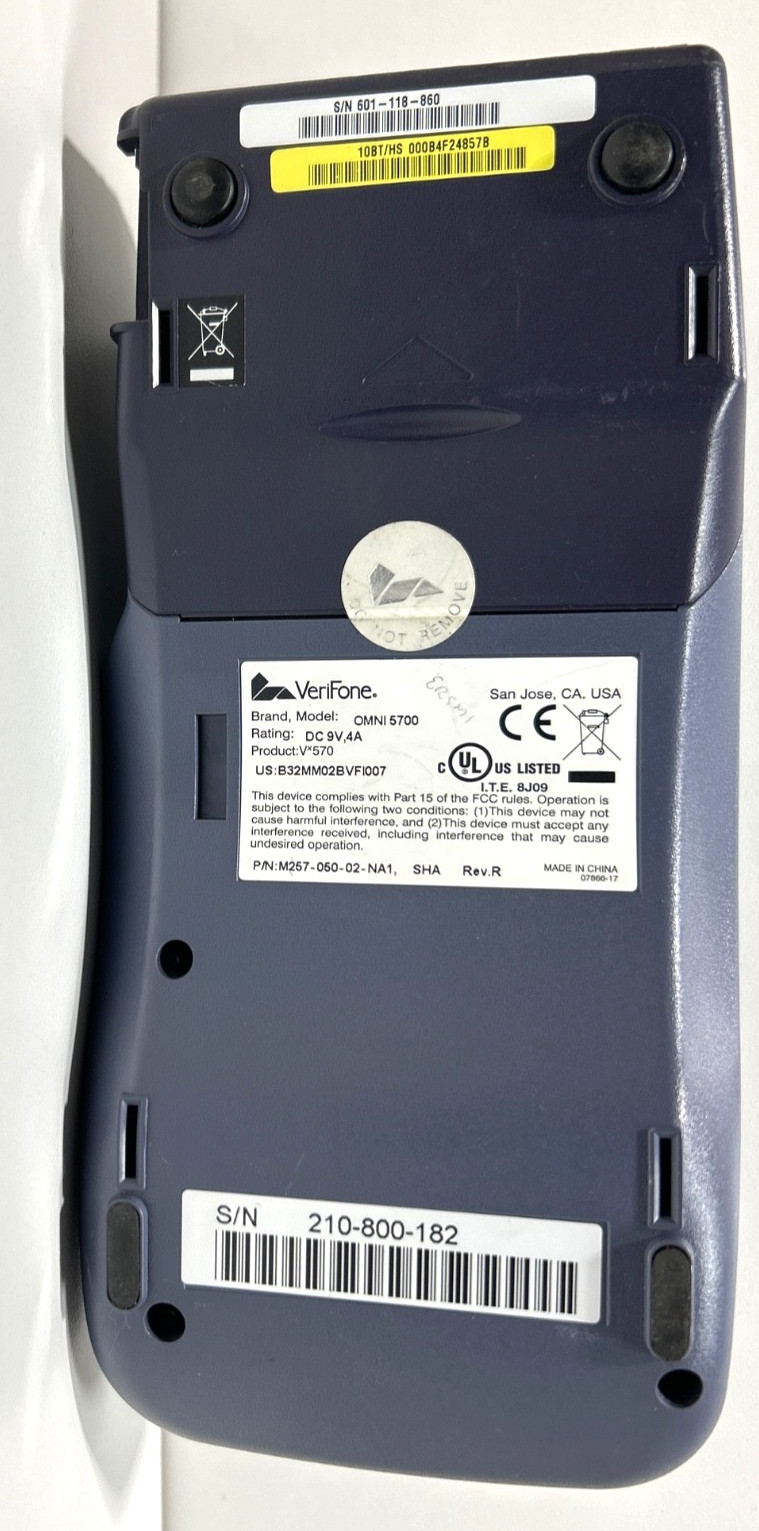 Verifone VX-570 OMNI 5700 Credit Card Machine (w/w/rack 4