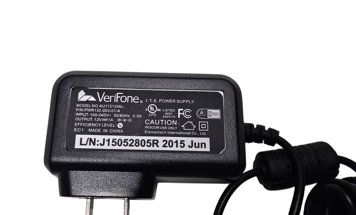 VeriFone 12V Power Supply MX915, MX925, PWR132-003-01-A, Model No AU1121206u NEW
