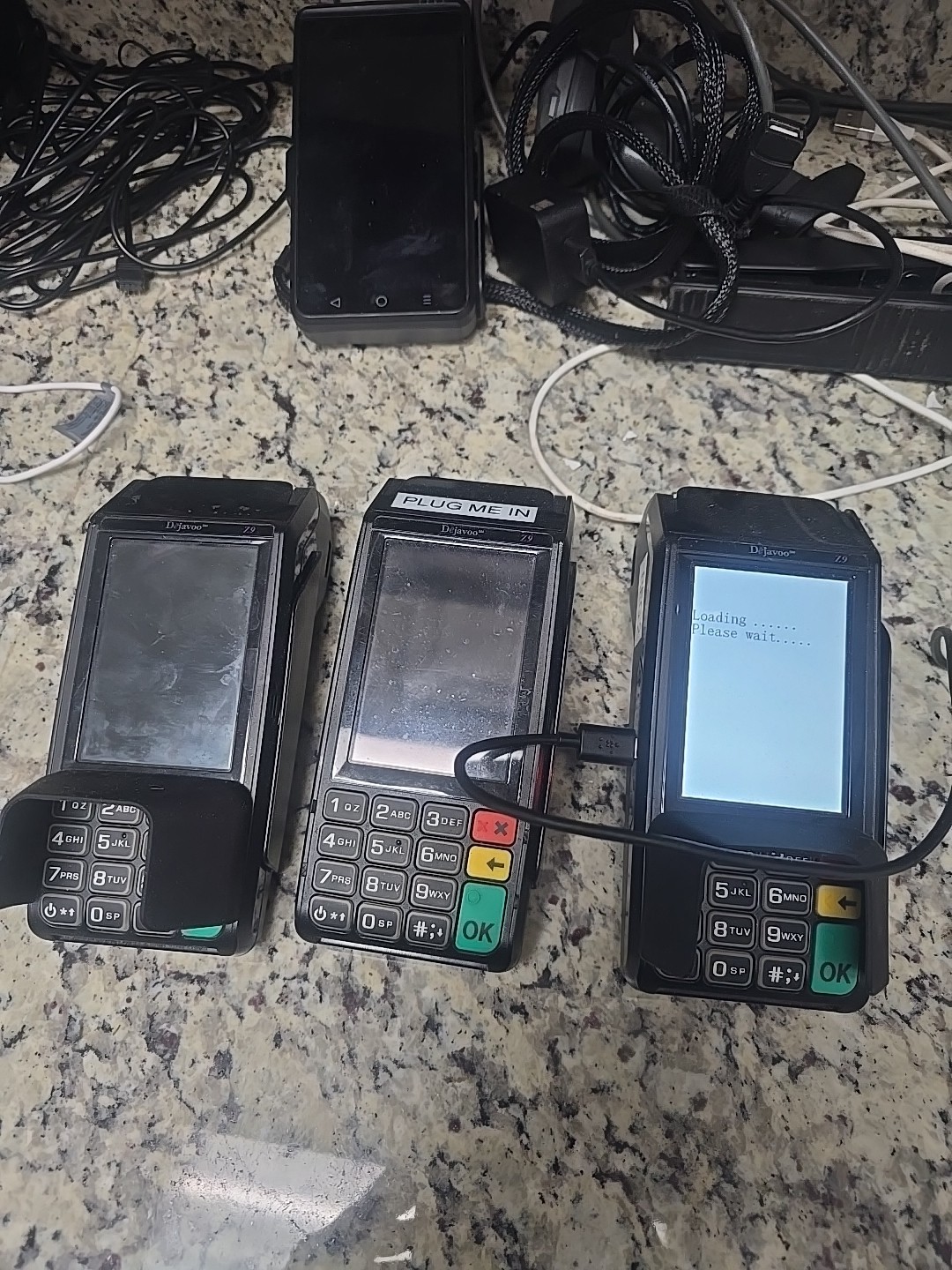 Dejavoo Z9 VEGA3000 Black 3.5″ LCD POS Credit Card Terminal TESTED