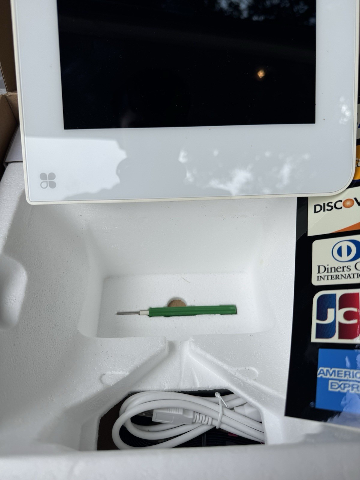 Clover Flex Handheld POS System C403 with Charging Cradle, White