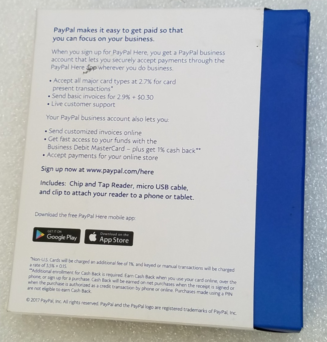PayPal PCTUSDCRT CHIP AND TAP READER | NEW