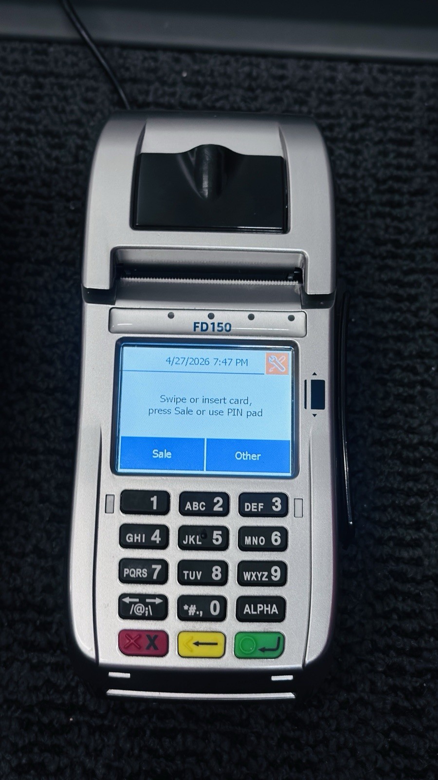 Pair of First Data FD150 and FD100ti Credit Card Processing Machines