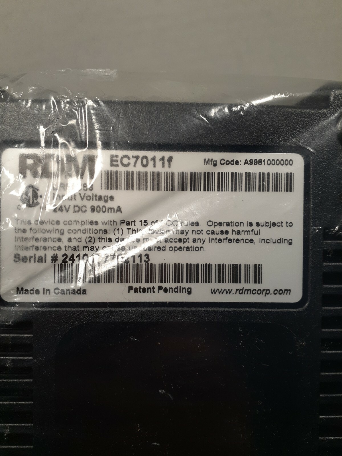 RDM EC7011 SCANNER BASE AND FRANKER check reader