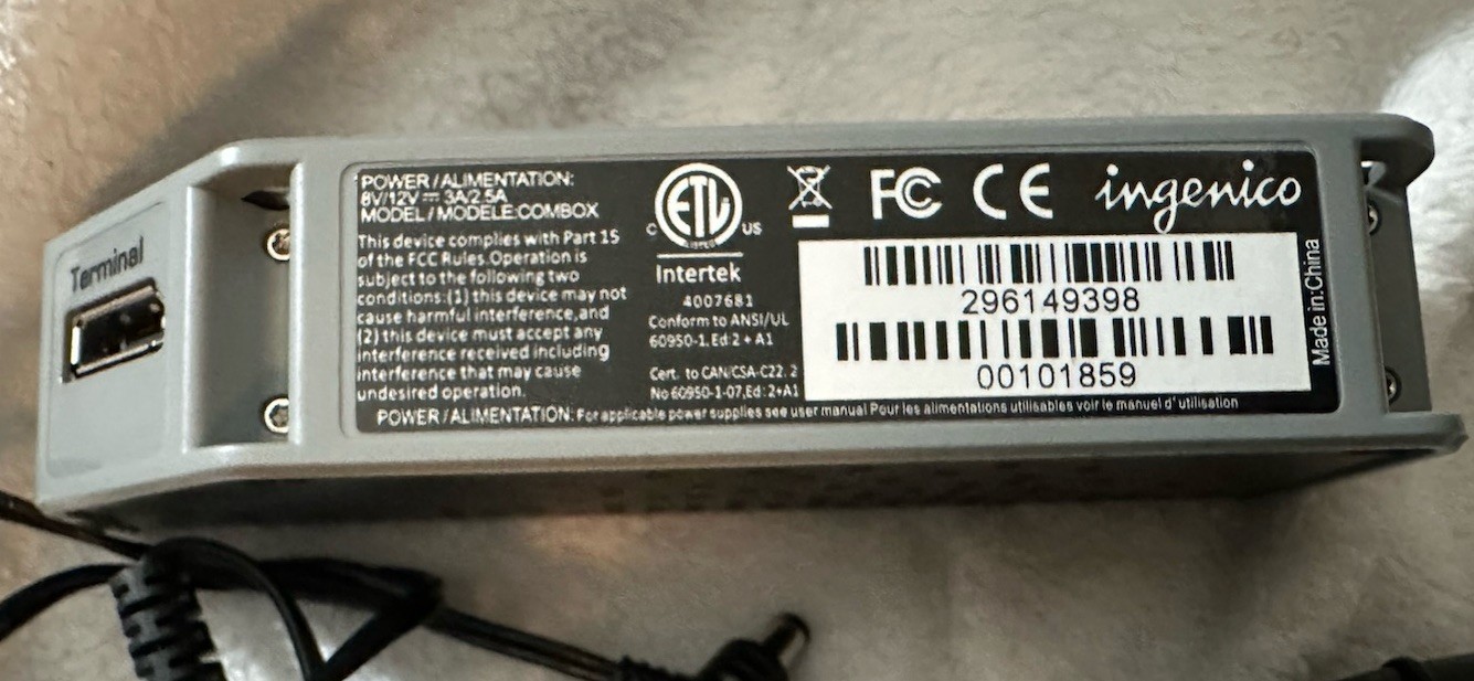 Ingenico Combox POS Terminal Box, Power Supply & Umbilical Cord~Free Shipping~