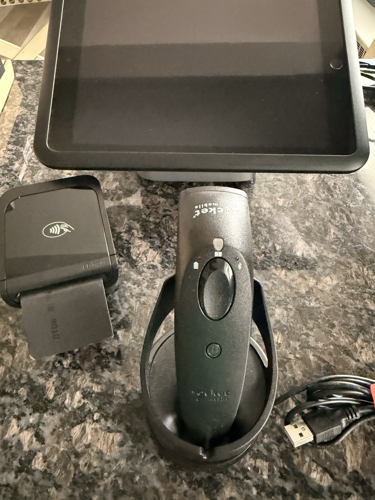 Shopify POS System Stand, Dock, Tap Chip Reader,iPad, Barcode Reader and Dock