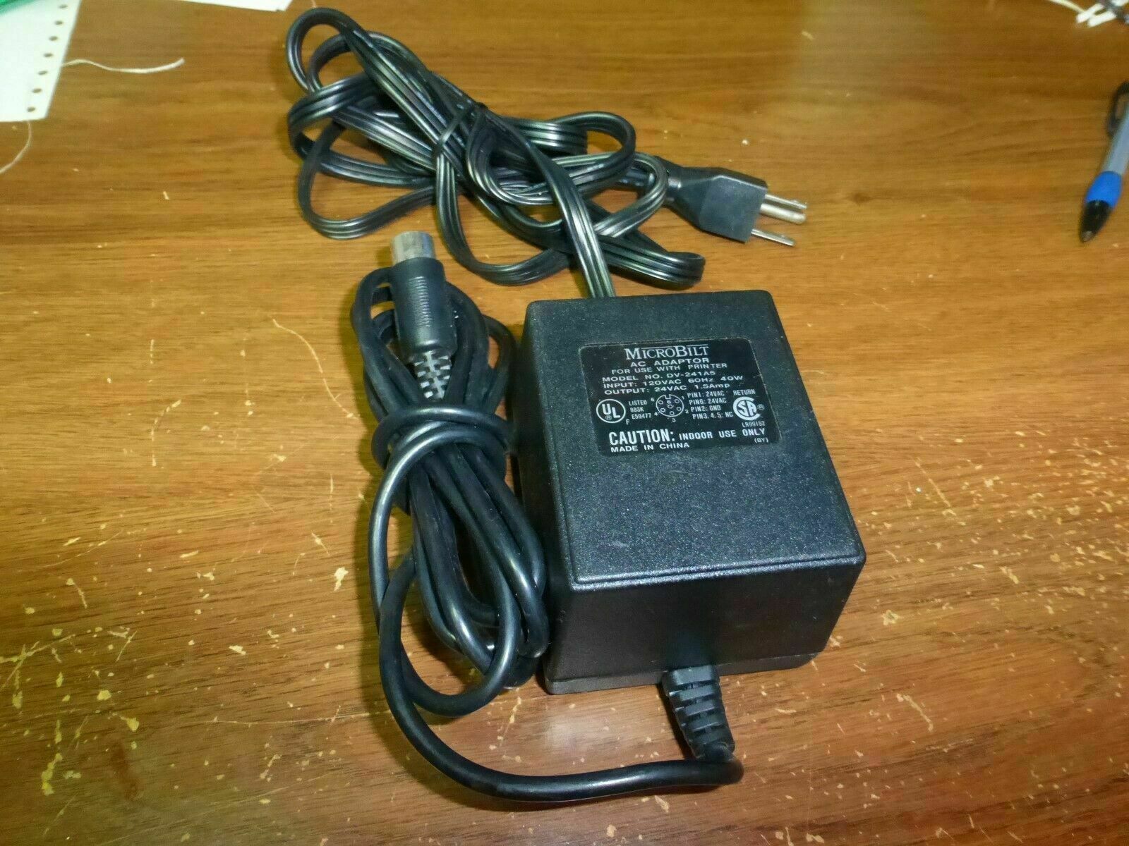 Vintage Microbilt DV-241A5 AC Adaptor(24VAC 1.5A)for Credit Card Terminal/Reader
