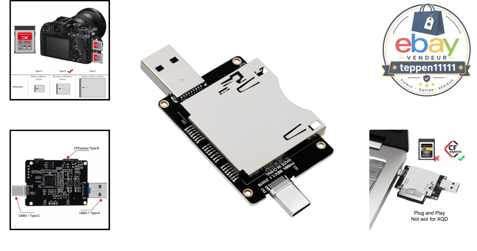 USB 3.1 Gen 2 CF Express Type B Memory Card Reader Adapter