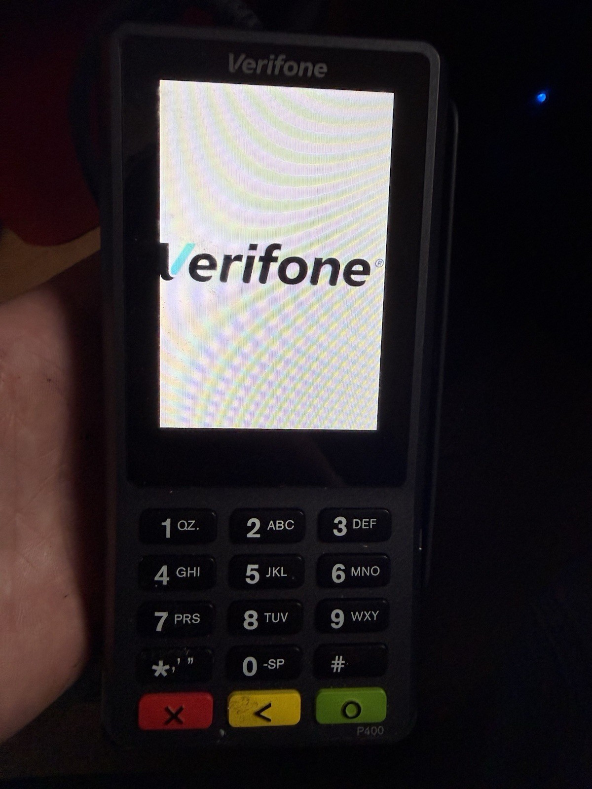 Verifone P400 Plus Credit Card Reader – POWERS ON / UNTESTED / SOLD AS IS!