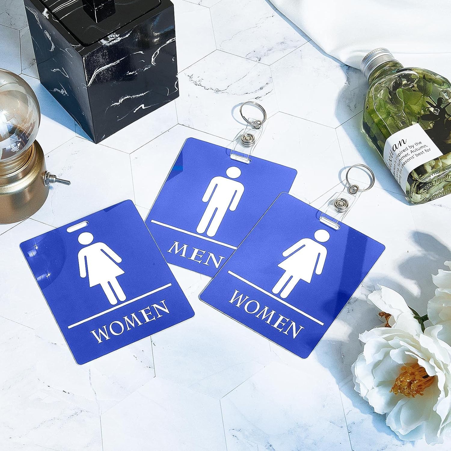 Compact 6 Pcs Restroom Pass Keychains – Versatile Bathroom Tags for Any Setting