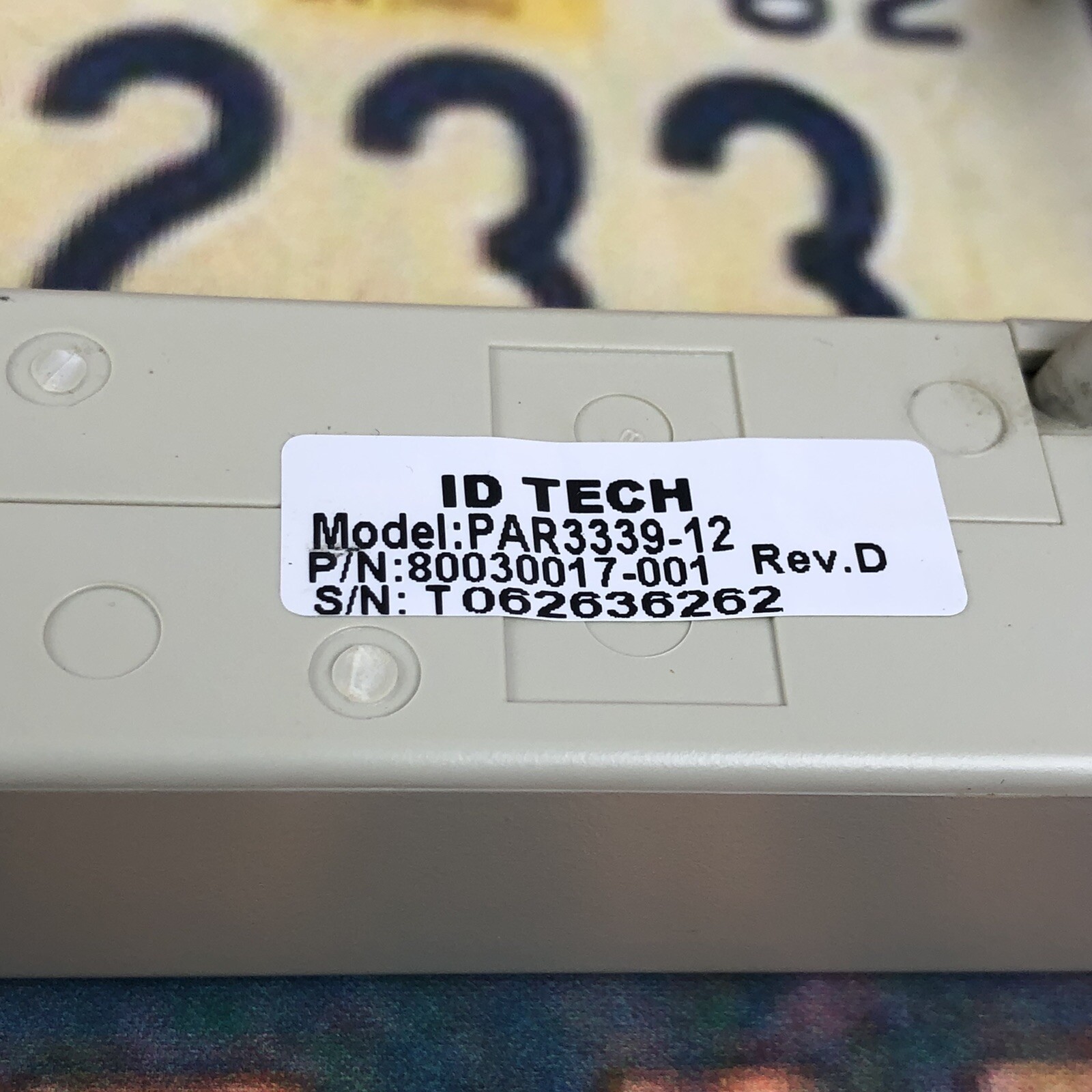PAR3339-12U – ID Tech MiniMag Card Reader – Beige