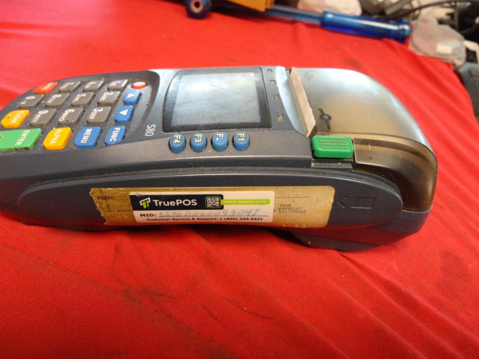 Pax S80 Credit EMV NVC Credit Card Machine NO power adapter TESTED WORKING