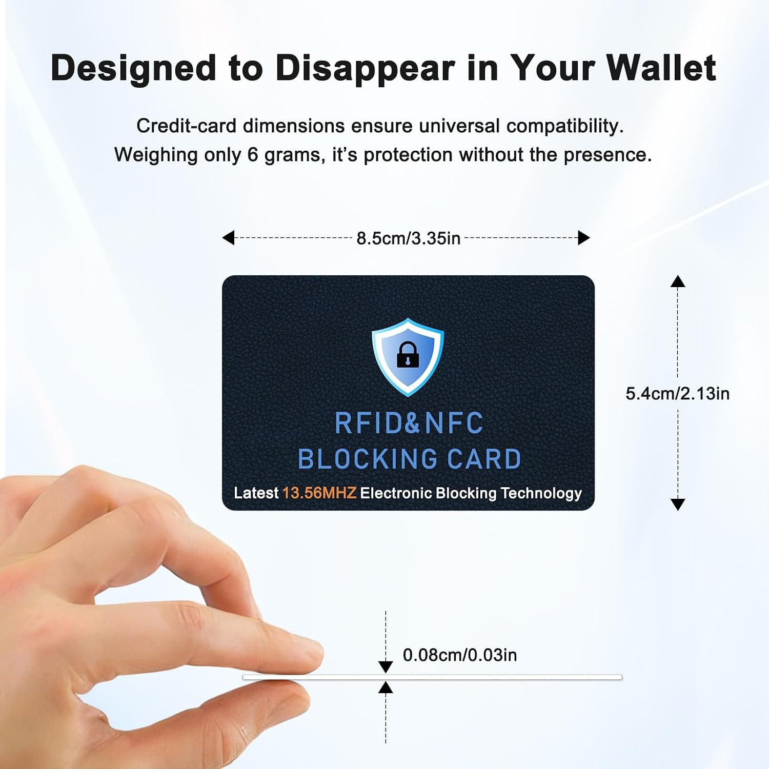5 Pack RFID Blocking Cards, NFC Contactless Bank Debit Credit Card Protector