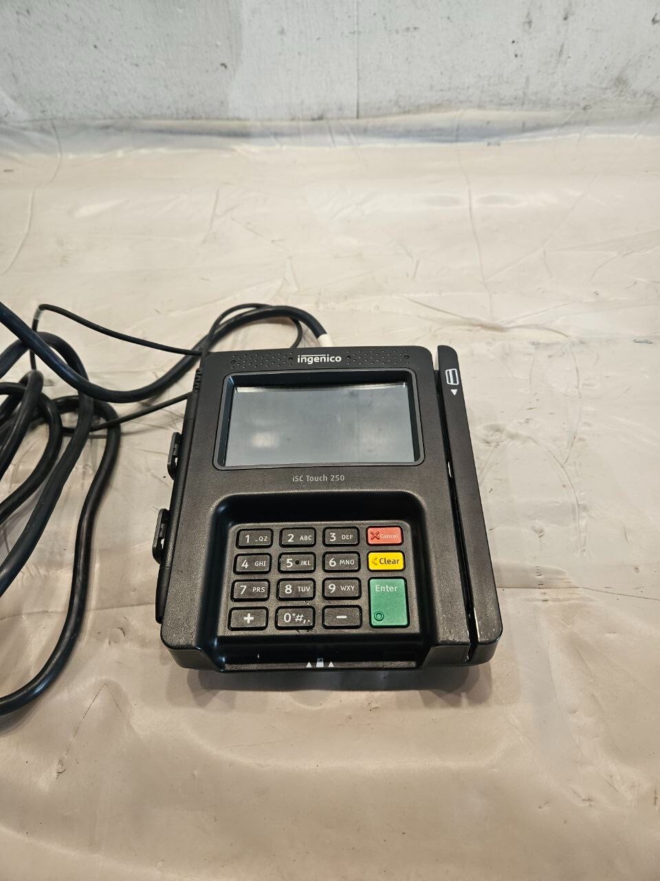 INGENICO ISC TOUCH 250 PAYMENT TERMINAL CREDIT CARD MACHINE with cable USPIS-18A