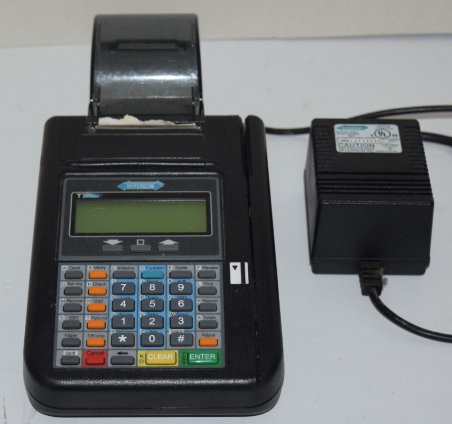 Hypercom T7Plus POS Credit Card Machine Terminal with OEM Power Supply