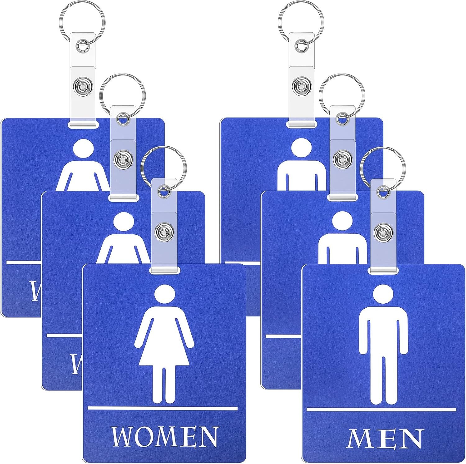 Compact 6 Pcs Restroom Pass Keychains – Versatile Bathroom Tags for Any Setting