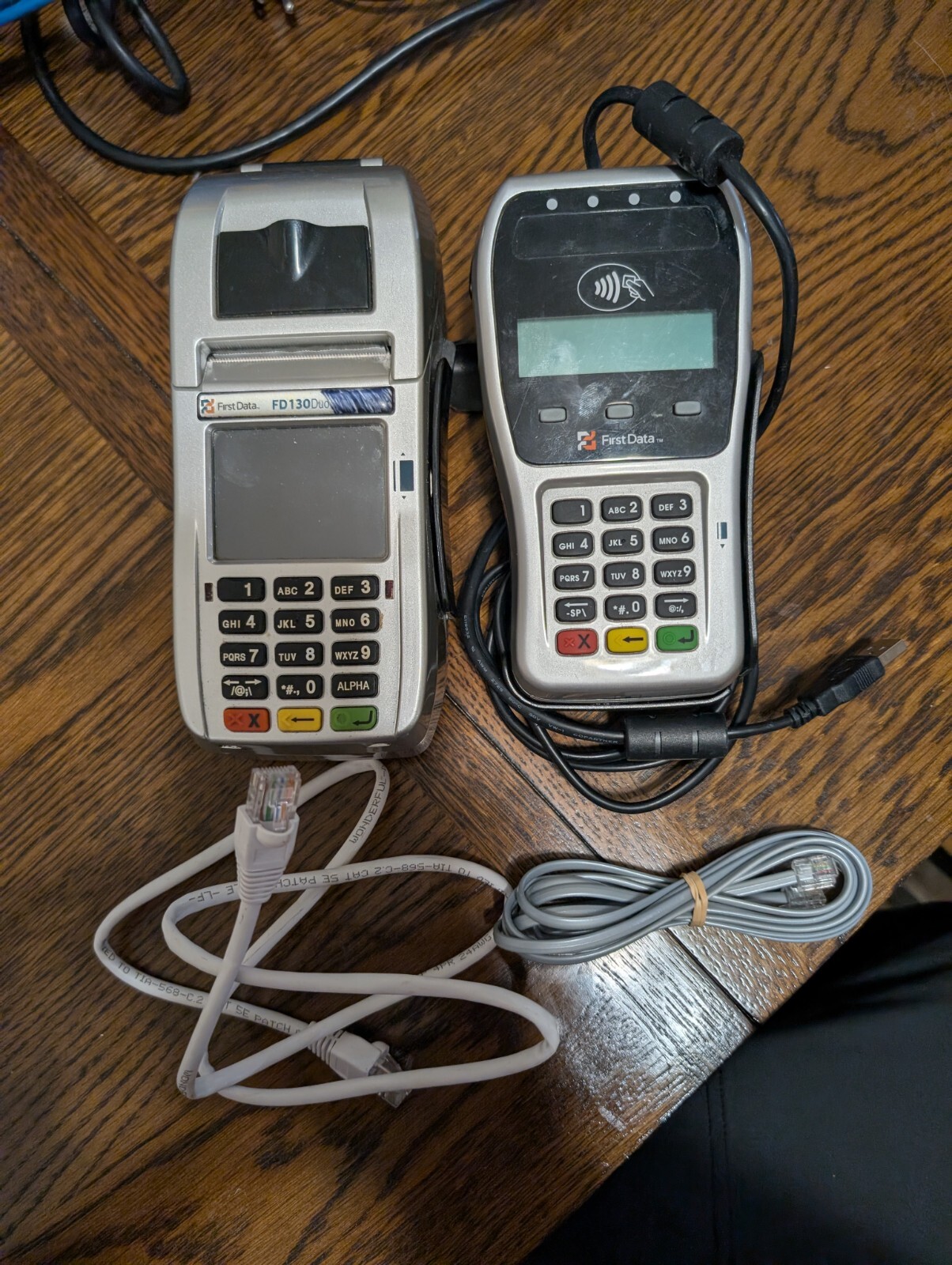 First Data FD130 DUO Credit Card Machine with FD-35 EMV NFC Pin Pad – Untested