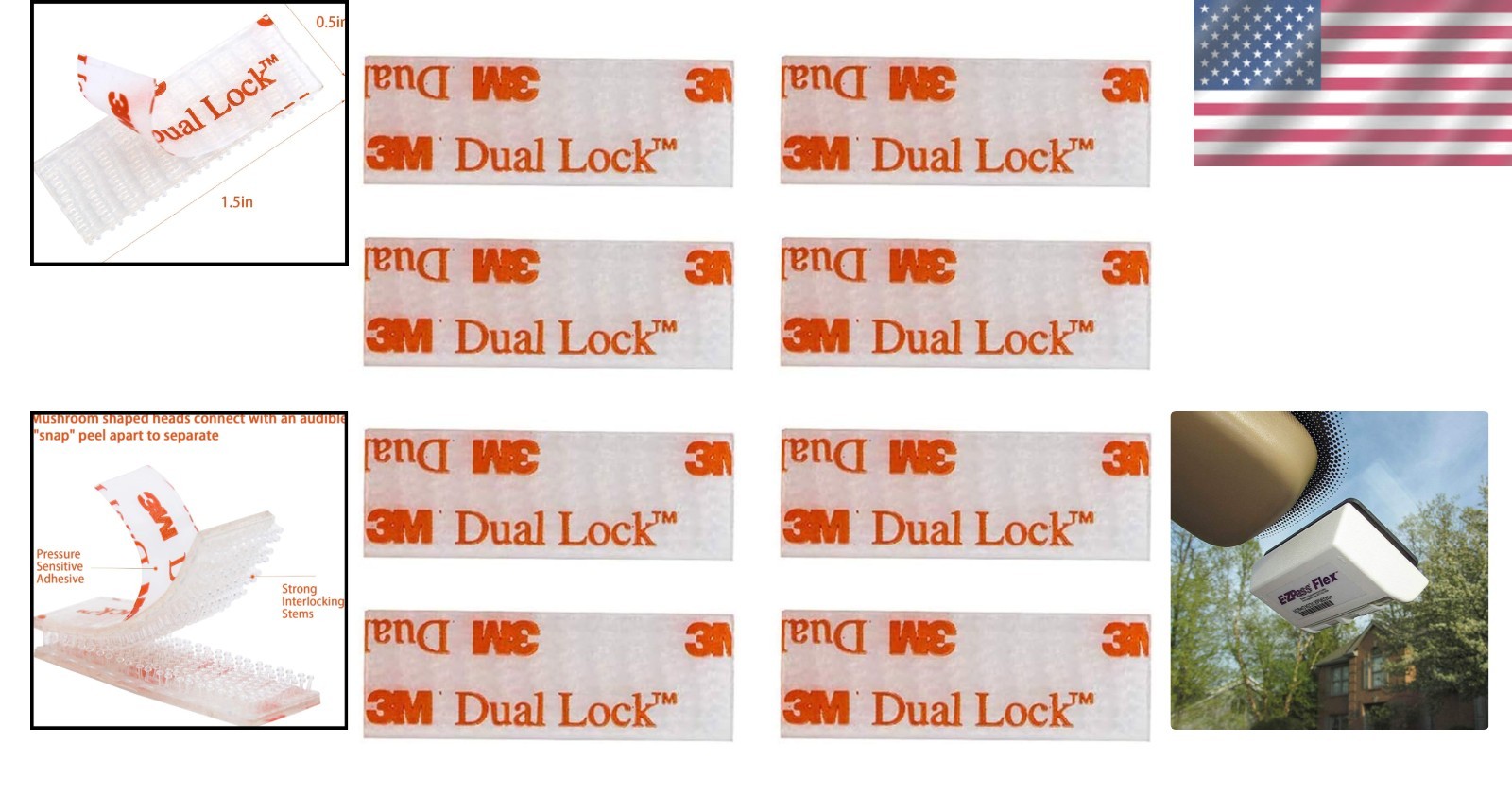 8 Pcs I-Pass Fastening Strips – Heavy-Duty Adhesive for Secure Toll Mounting