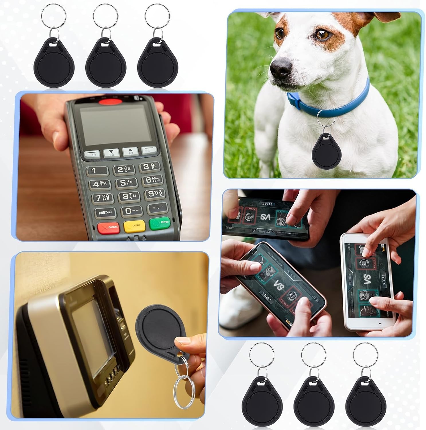 100 Pack NFC Tags Keychain Business Card Programmable