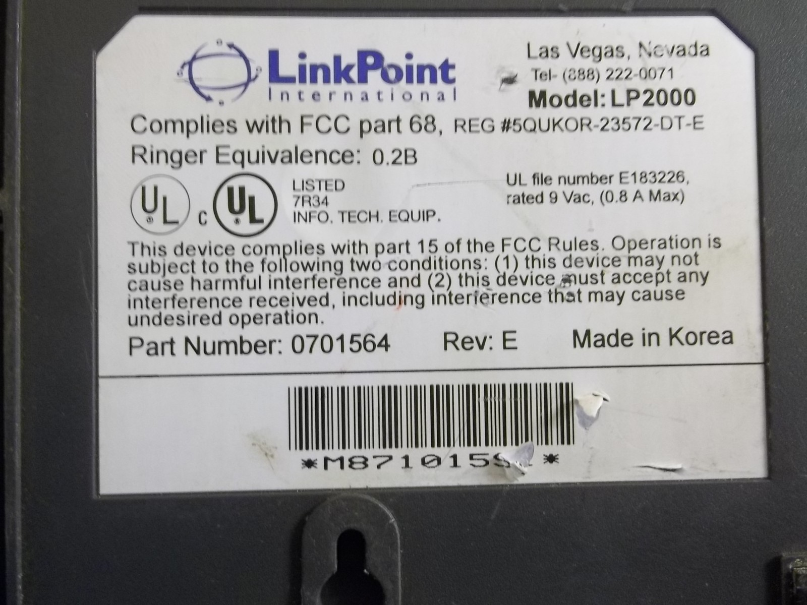Verifone Printer, Barcode Scanner and Pinpad Bundle Linkpoint PrintPoint LP2000