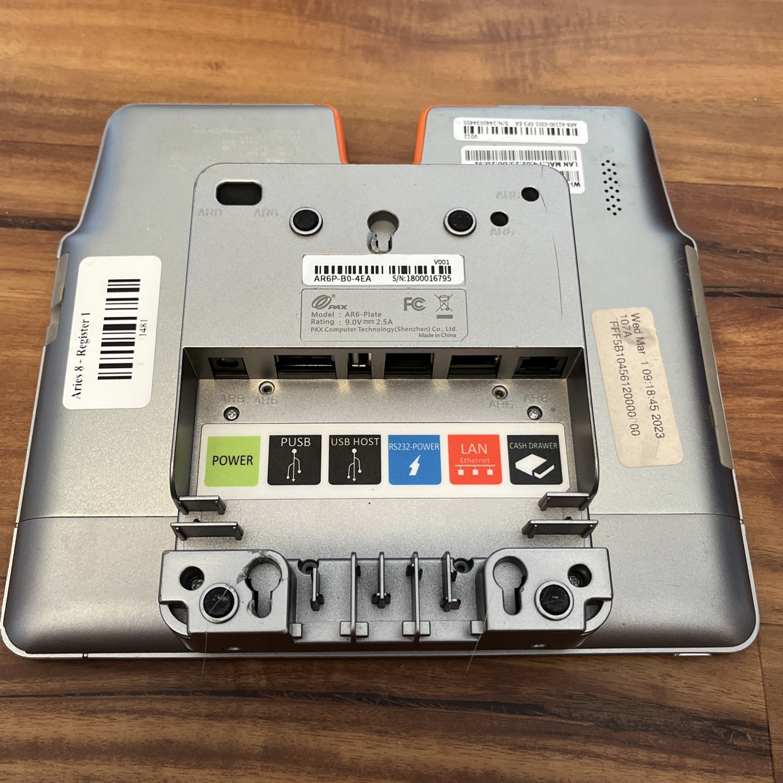 Pax Aries 8 Credit Card Reader Untested/ WiFi Bluetooth Ethernet Terminal