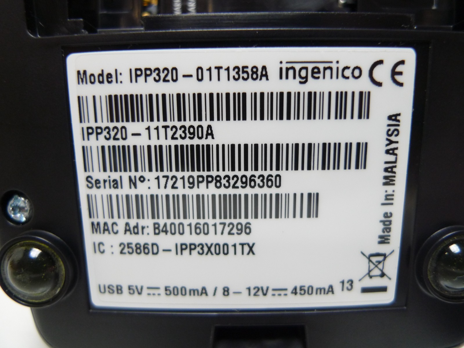Datacard Ingenico iPP320 PIN Pad w/ Cable | Open Box
