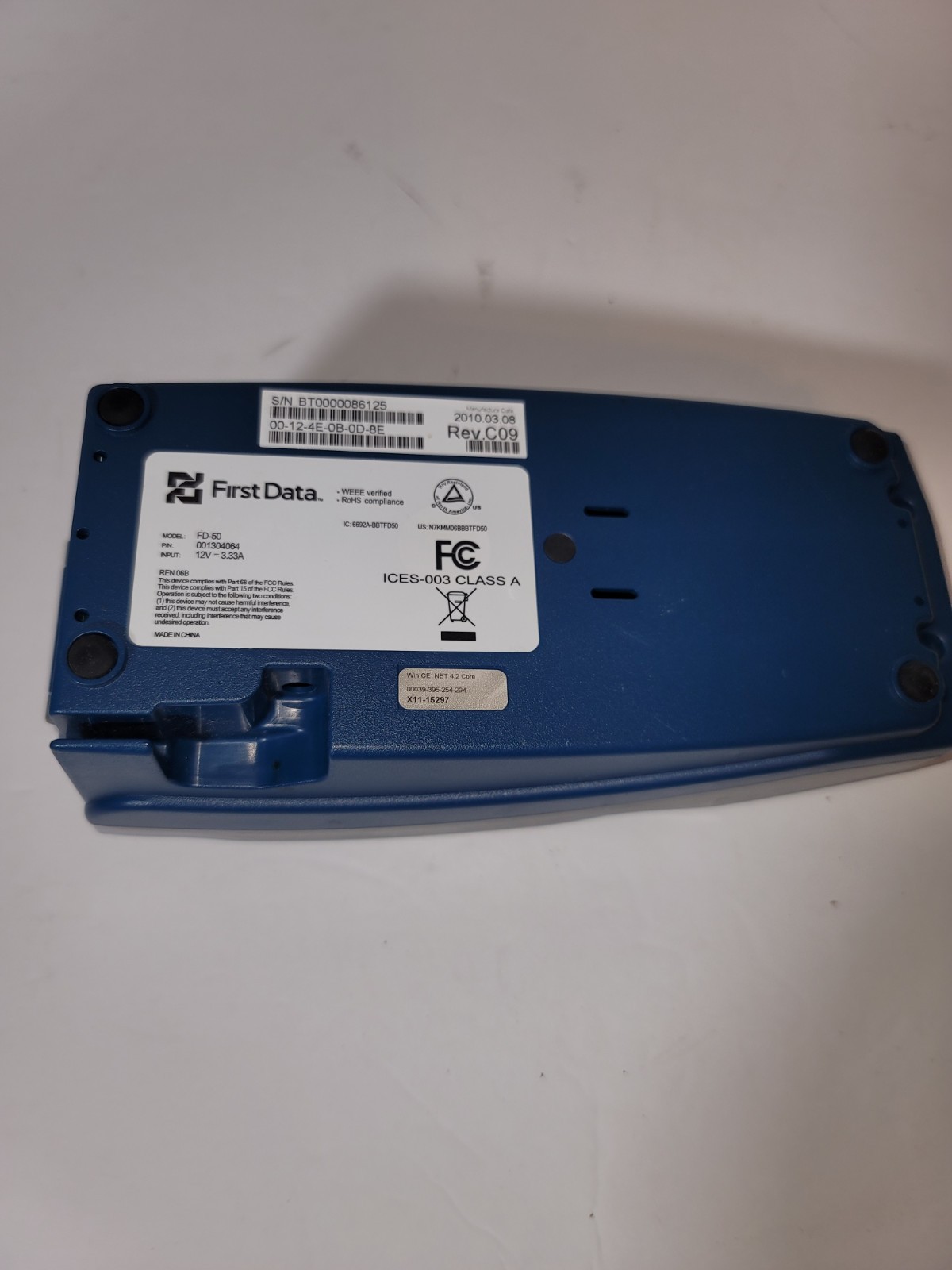 First Data FD50 Credit Card Reader Processing Terminal 