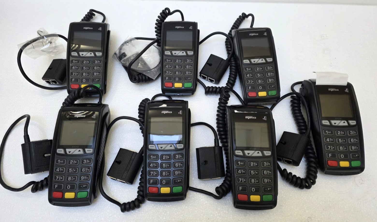 7 Ingenico Credit Card Readers iCT250 system only! UNTESTED!