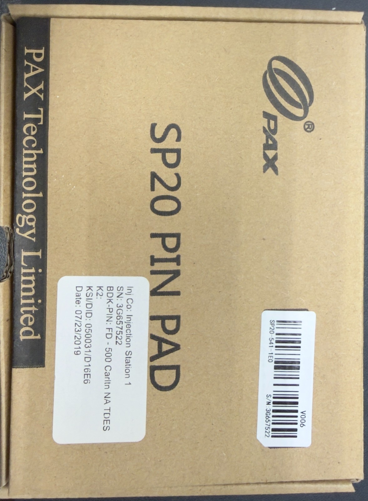 PAX SP20 V4 PINpad with Carlton 500 Encryption with Cable