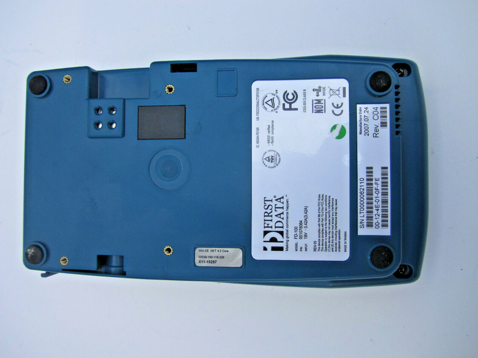 First Data FD100 Credit Card Terminal With Power Adapter