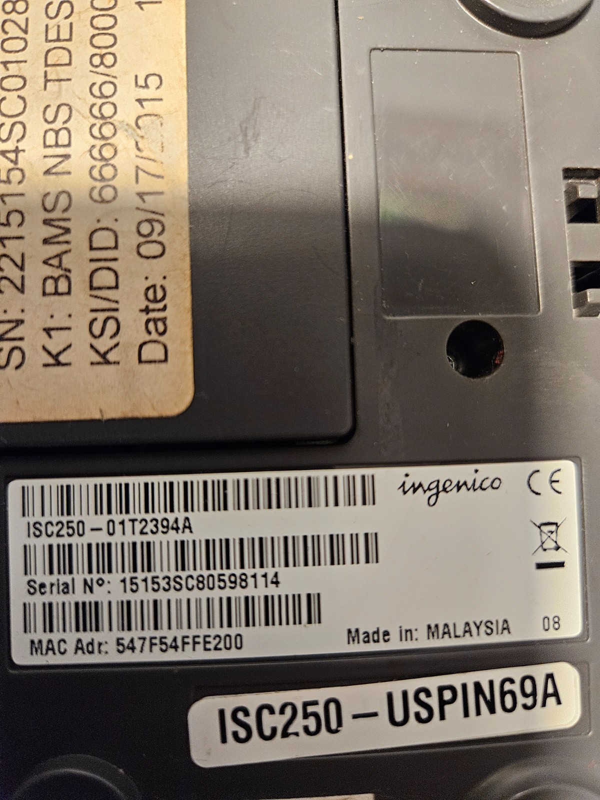 Ingenico ISC Touch 250 Credit Card Terminal Reader ISC250 – For Parts