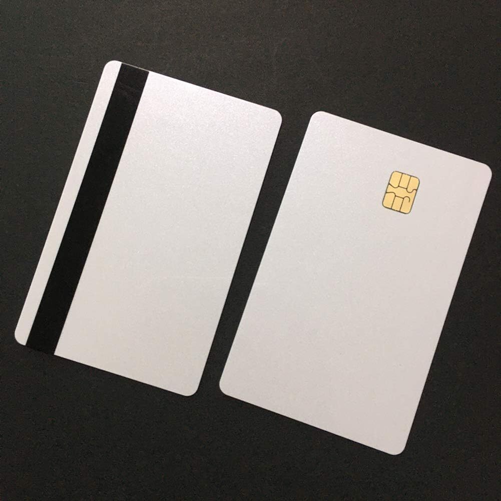 XCRFID 50pcs PVC Card with Magstripe SLE4442 for ID Printers Credit Card Size