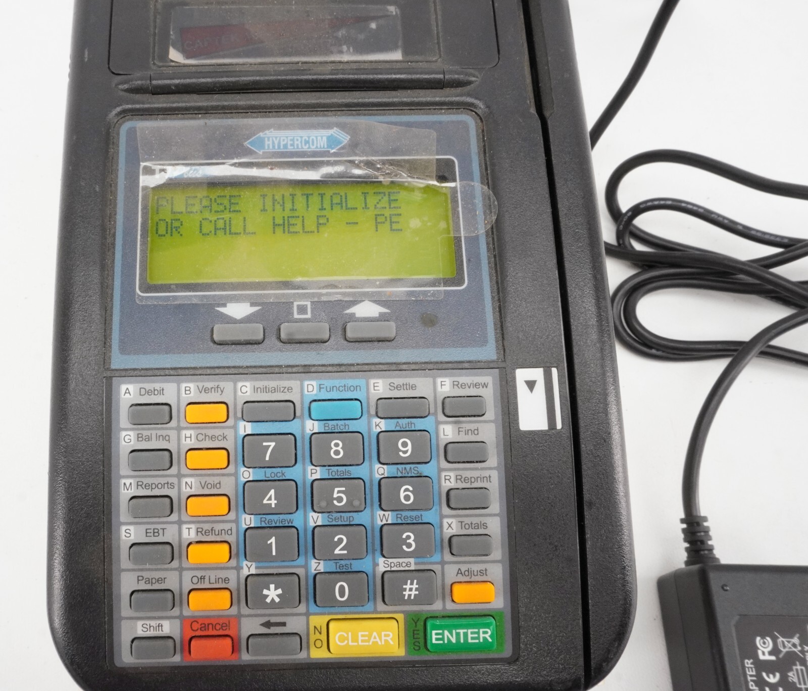 Hypercom T7Plus Credit Card Terminal Reader Power Adapter Modified for the Blind