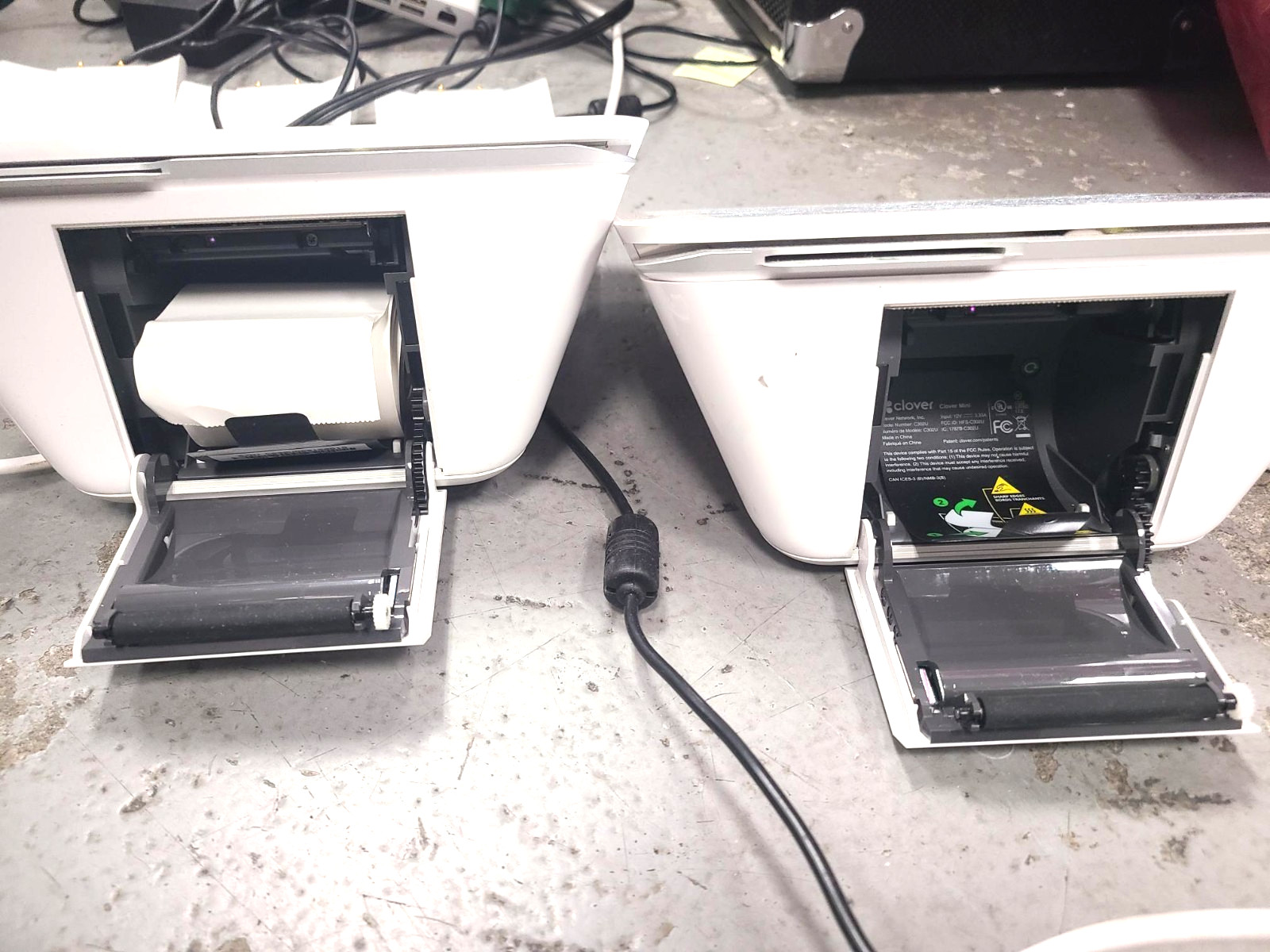LARGE LOT of Clover Flex Wireless Card Payment Terminal w cradle, printer, & pow