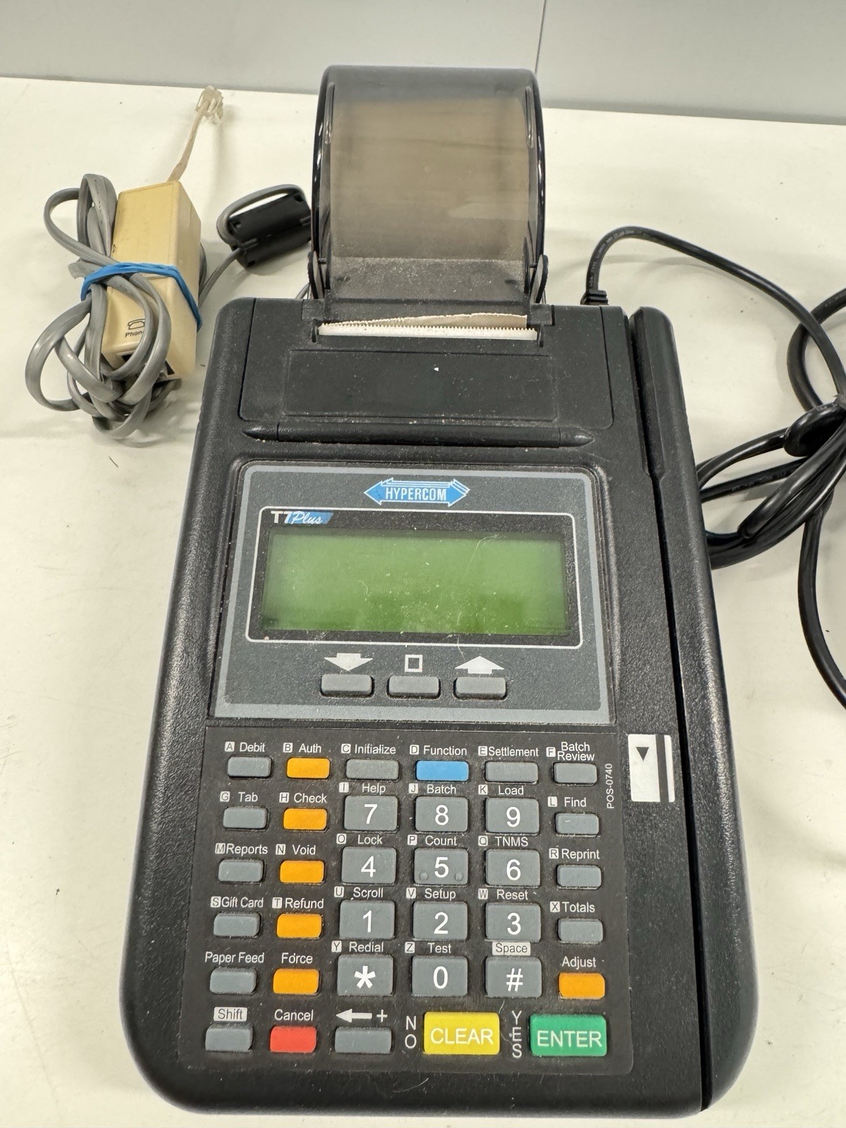 Hypercom T7PLUS Credit Card Terminal with Power Supply Untested Bought In Estate