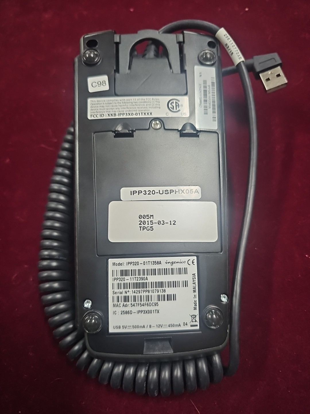 1ngenico iPP320 With Cable