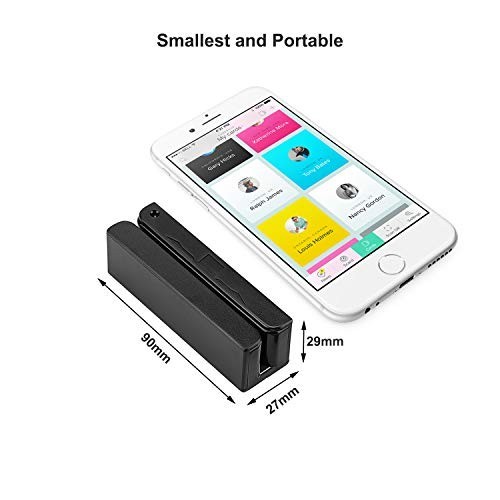 USB Magnetic Credit Card Reader 3 Tracks, Mini Smart Card Swipe Device, MSR605/6