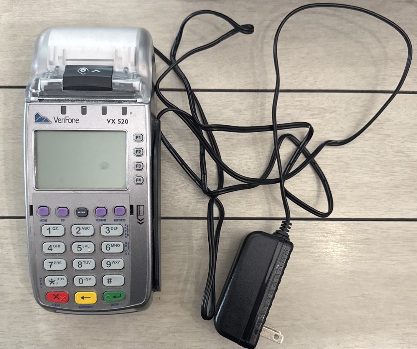 Verifone VX 520 Credit Card Terminal POS Machine Tested Working w/ Power Supply