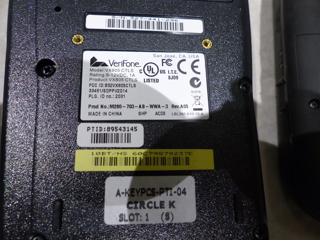 VERIFONE POS CARD READERS W/PIN ENTRY VX805/VX600 BLUETOOTH/MX900-02