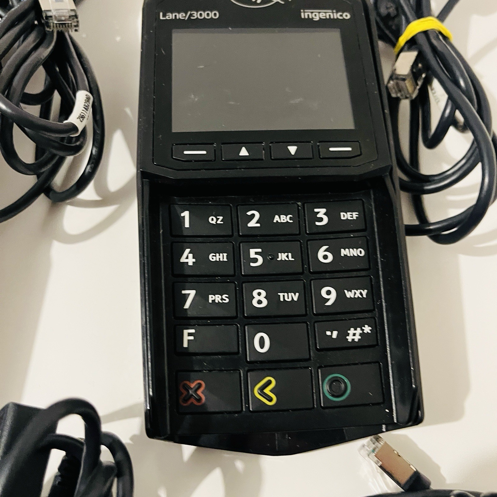 Lot of 4 Ingenico Lane/3000 Credit Card Reader Terminals Tested No Power Supply