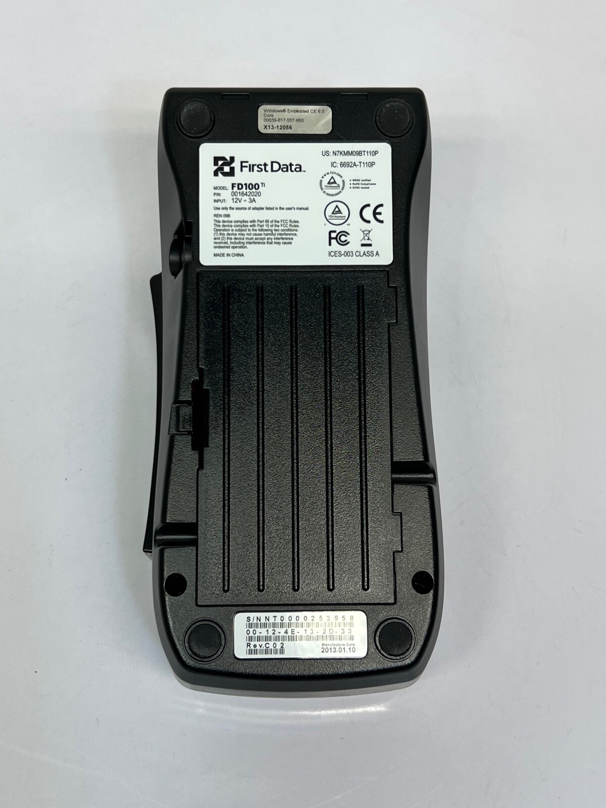First Data FD100ti Silver Credit Card Terminal – Power cord
