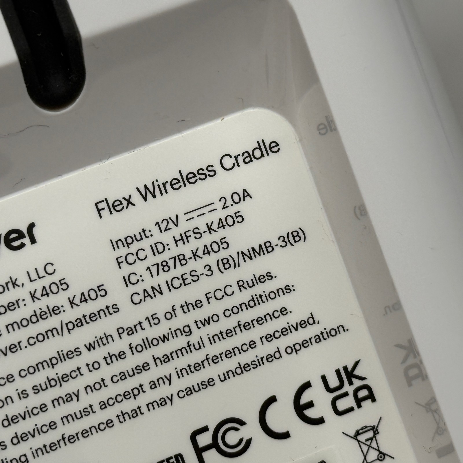 Clover Flex Wireless Cradle w/ Charging Brake – Model K405 / Color White