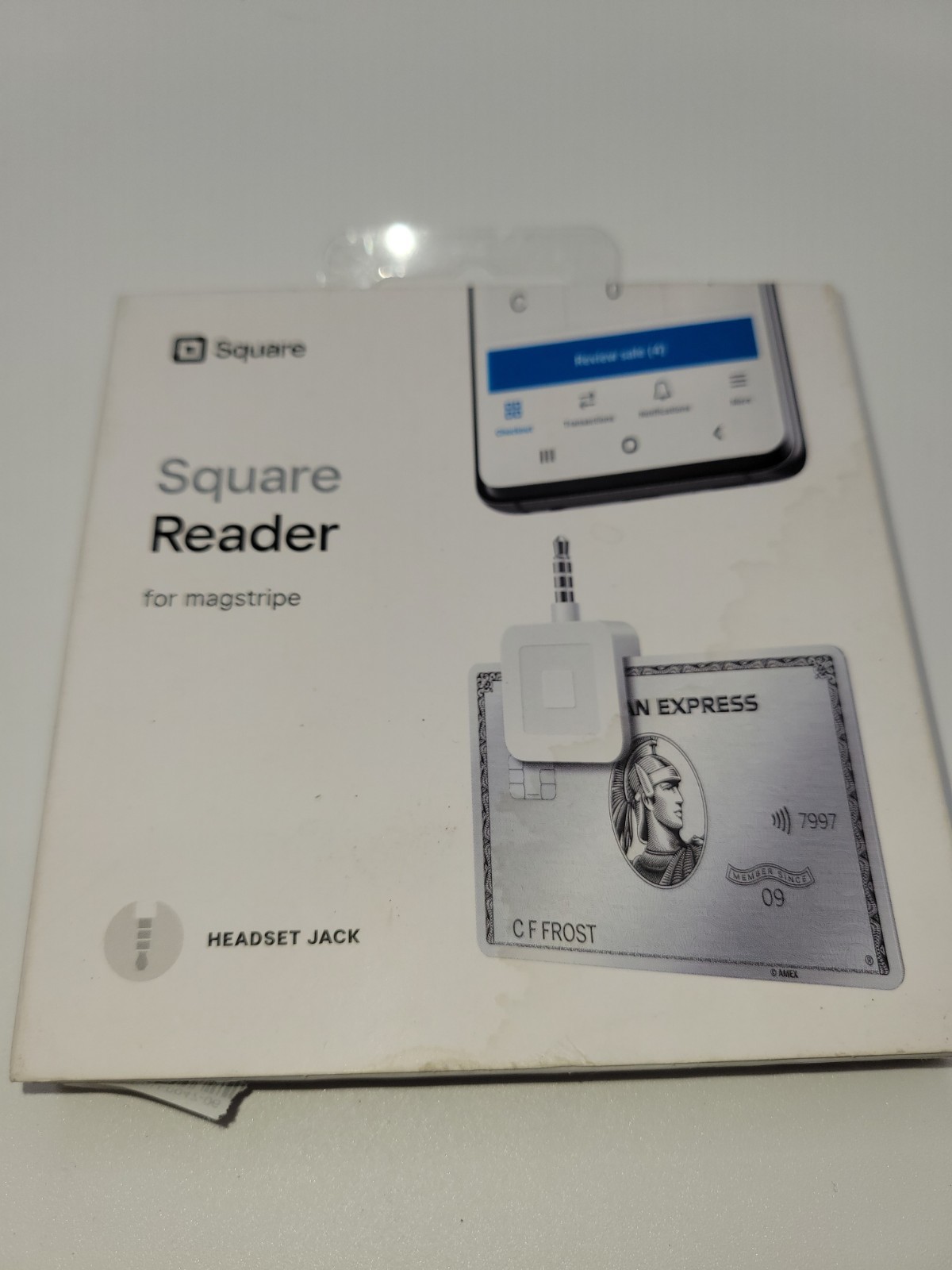 Square Credit Debit Card Reader 3.5mm Headphone Aux Jack White iPhone Android