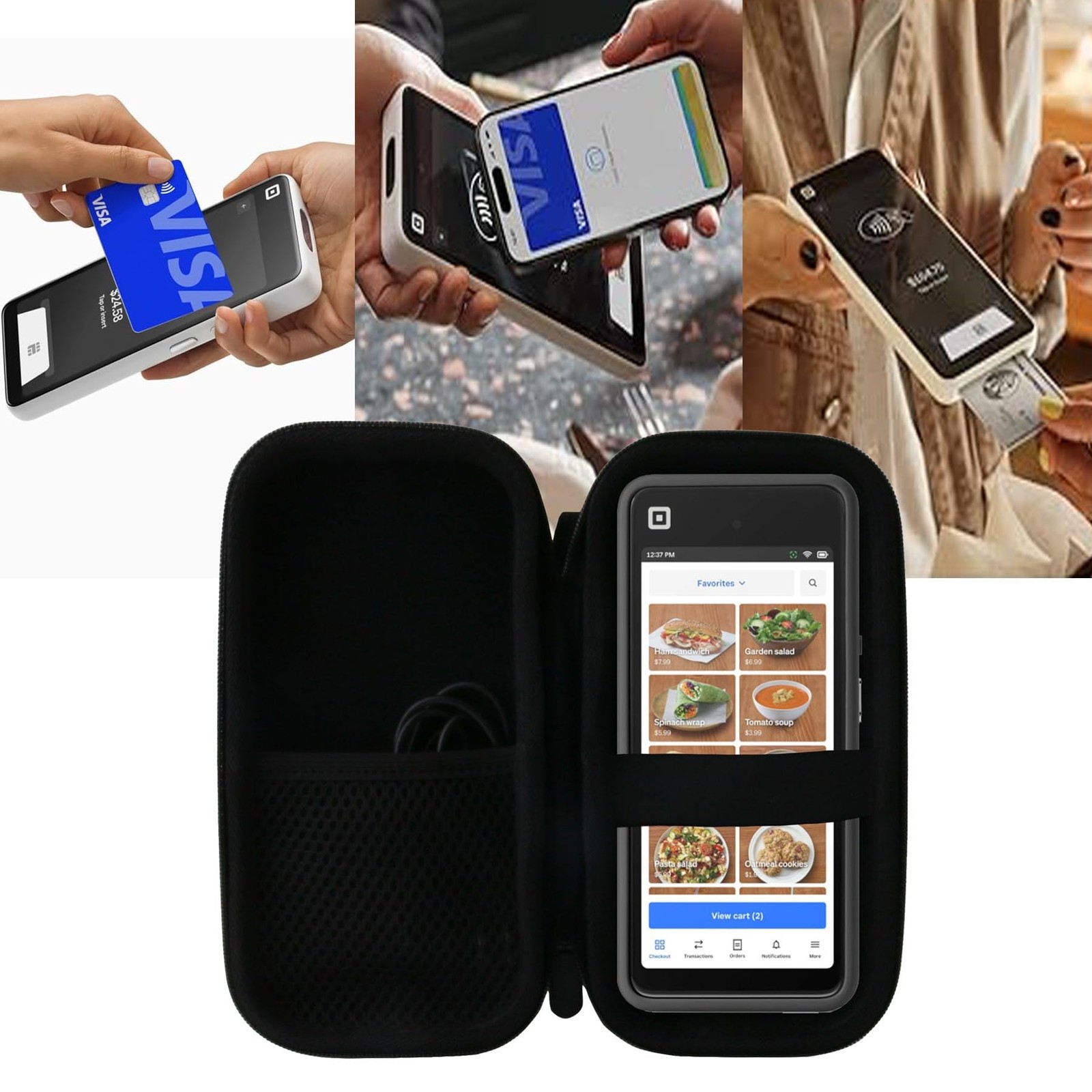 Hard Storage Case Fits Square Handheld Portable POS Credit Card Reader Black