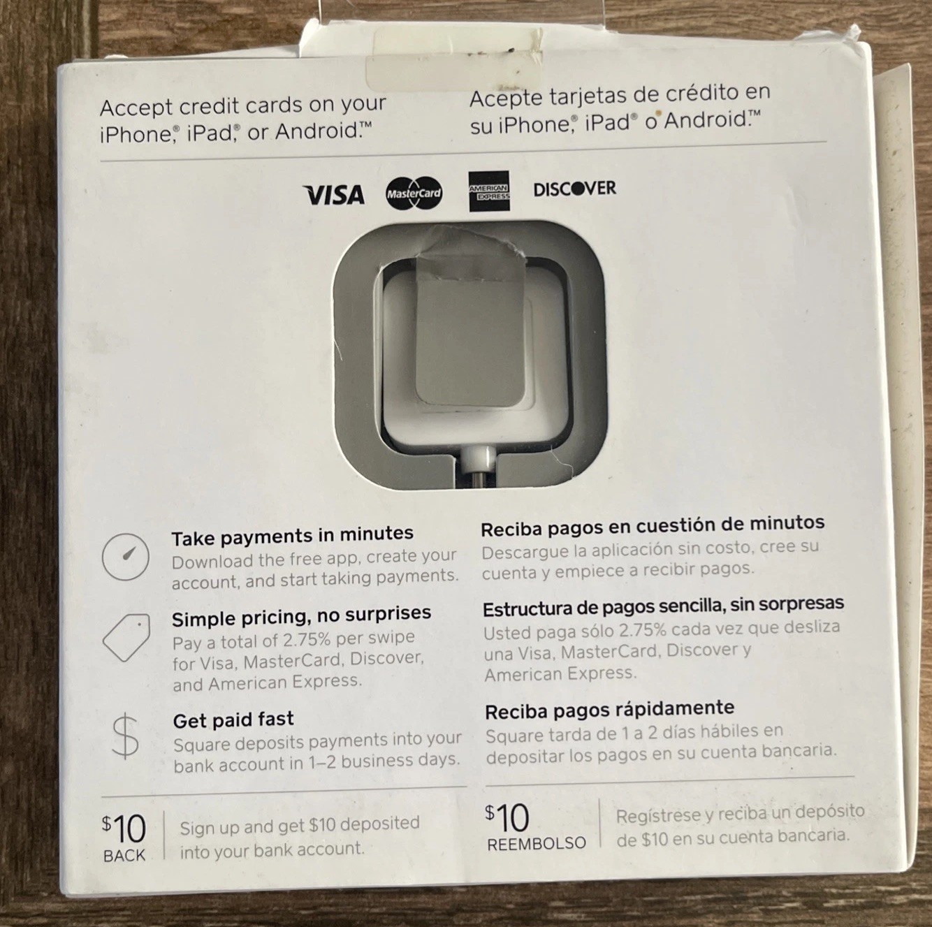 Square A-PKG-0206-01 Credit Debit Card Reader – White for Apple iPhone——2