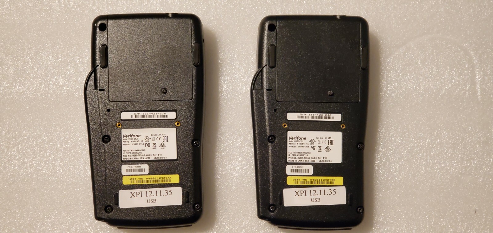 LOT of 2 Verifone VX805 CTLS POS Credit Card Terminal Reader