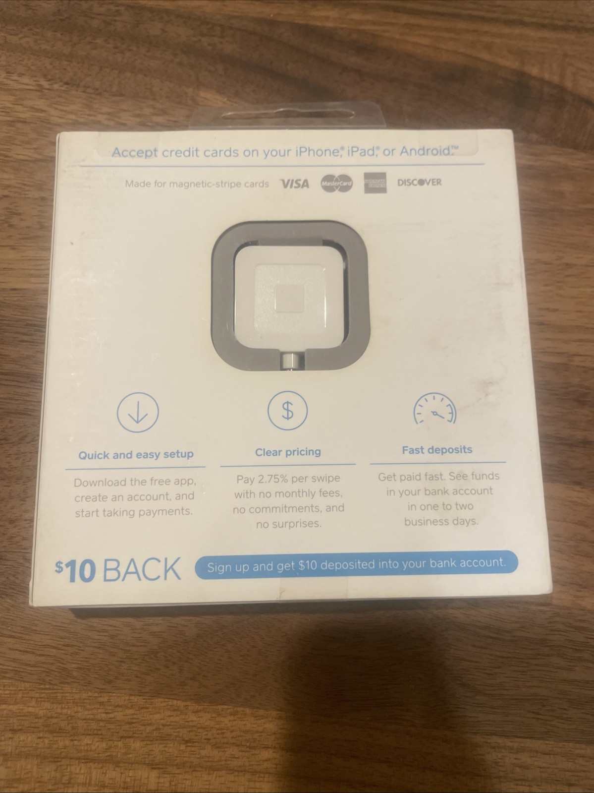 Square A-PKG-0206-01 Credit Debit Card Reader – White for Apple iPhone + Android